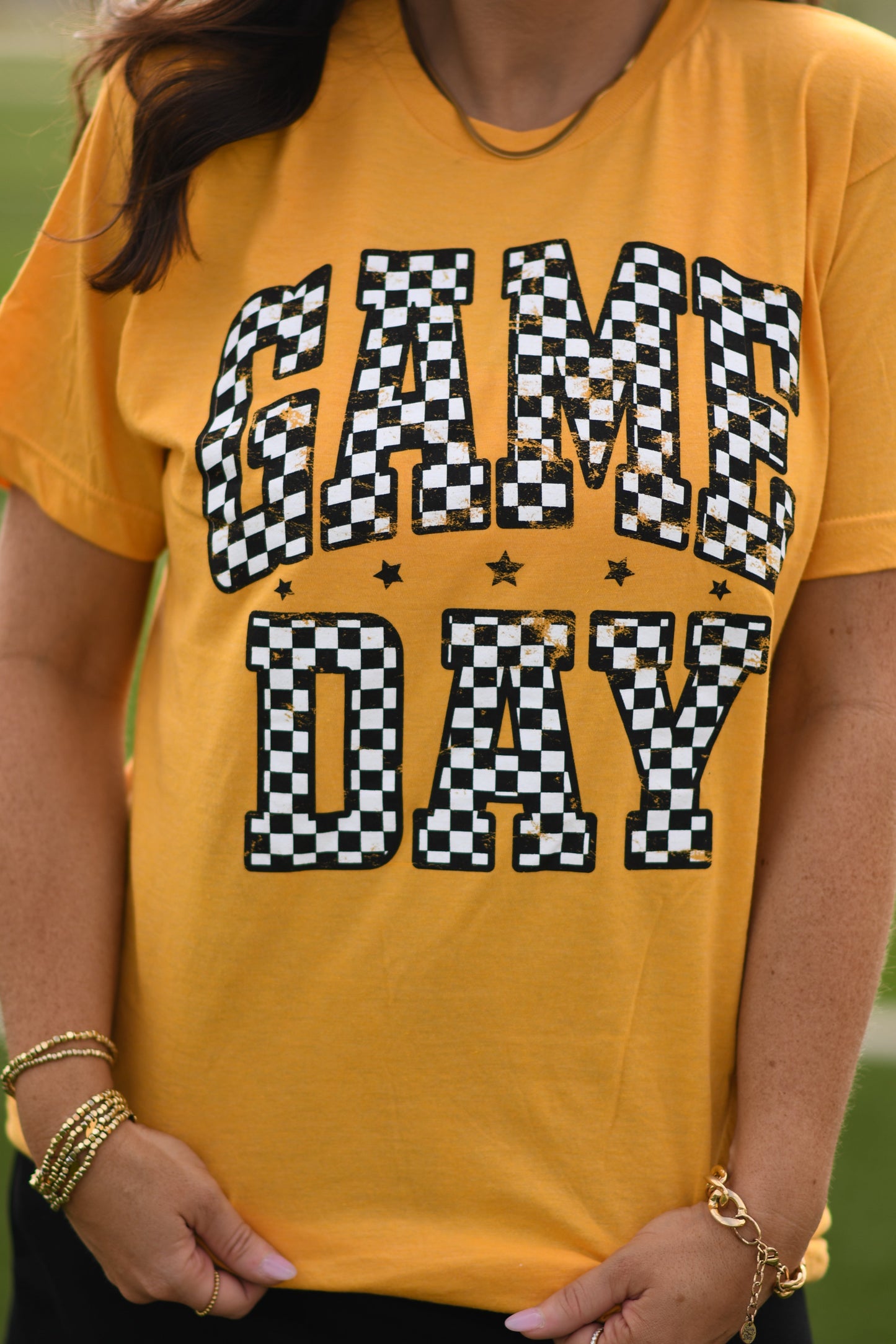 *SALE* RTS Gold Checkered Game Day Tee