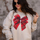 Plaid Christmas Bow Sweatshirt / Tee
