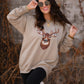 Faux Rhinestone Deer Sweatshirt