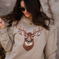 Faux Rhinestone Deer Sweatshirt