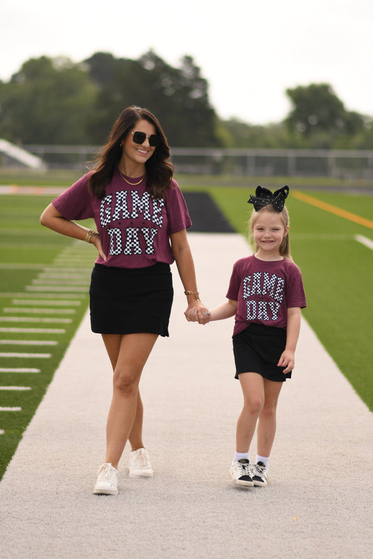 *SALE* RTS Maroon Checkered Game Day Tee