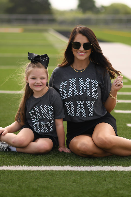 *SALE* RTS Charcoal Checkered Game Day Tee