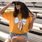 **SALE** RTS Gold Game Day Bow Tee
