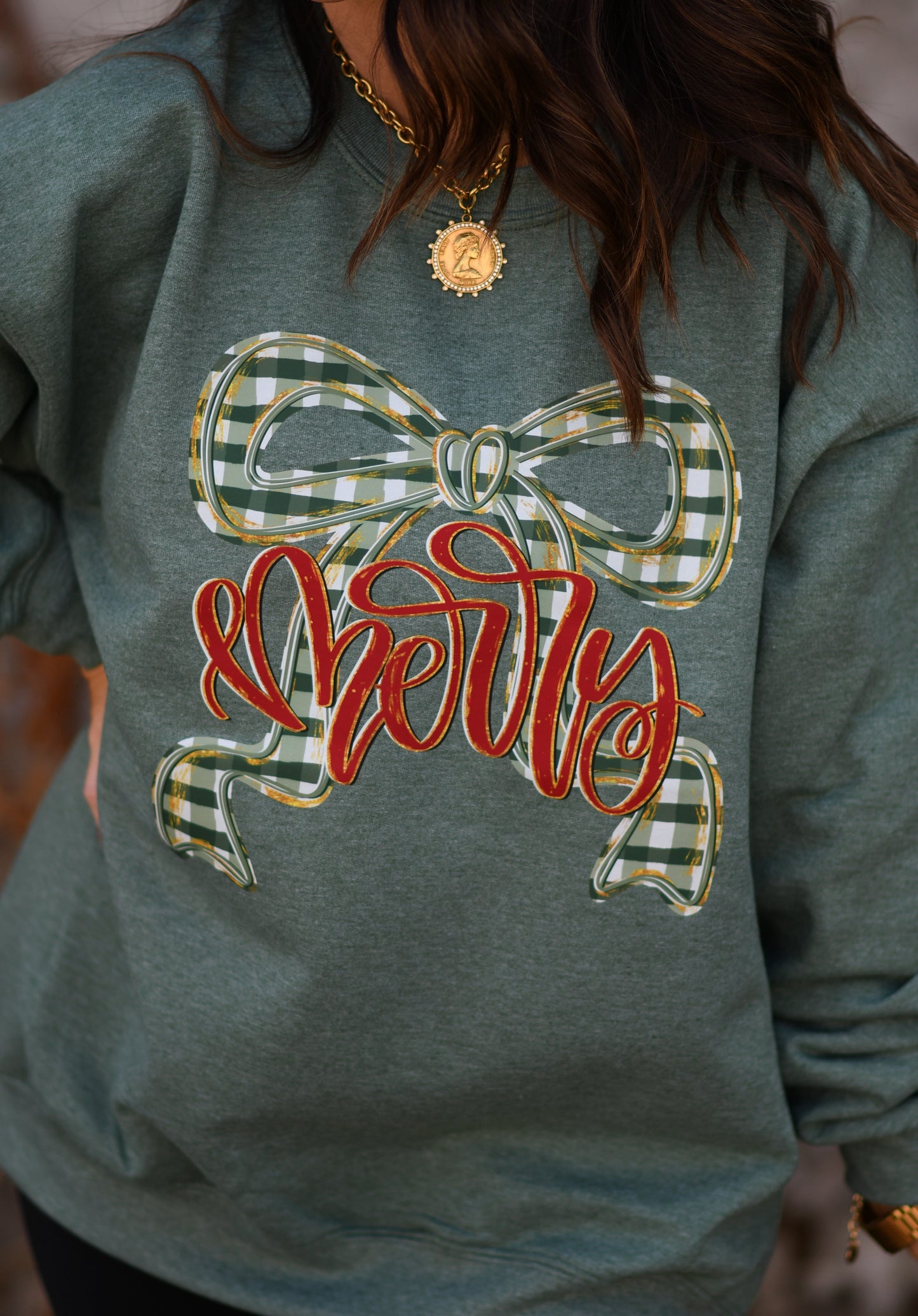 Merry Plaid Bow Tee / Sweatshirt