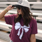 **SALE** RTS Maroon Game Day Bow Tee