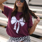 **SALE** RTS Maroon Game Day Bow Tee