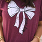 **SALE** RTS Maroon Game Day Bow Tee