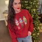 Crimson Sequin Nutcracker Corded Crew
