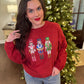 Crimson Sequin Nutcracker Corded Crew