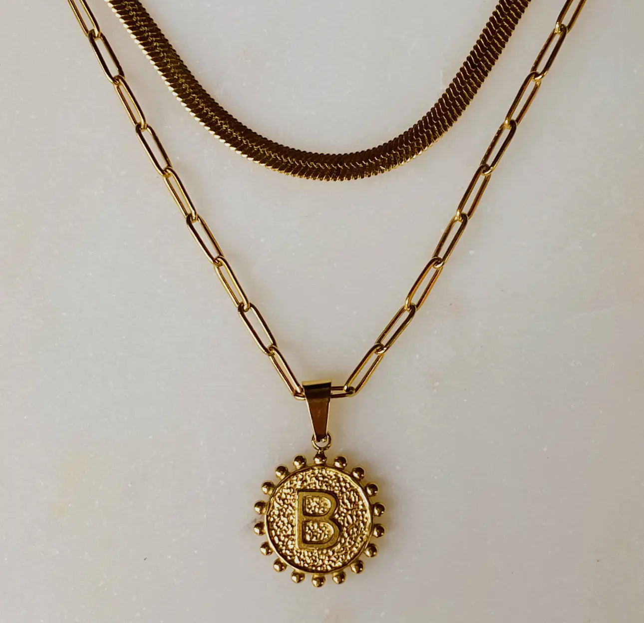 Double Chain Initial Necklace
