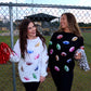 Multicolor Sequin Football Patch Corded Crews