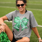 Green Faux Glitter Football Bow