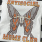 Antisocial mom club checker butterfly flame