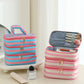 Striped Makeup Multi-Zipper Bag *PRE ORDER*