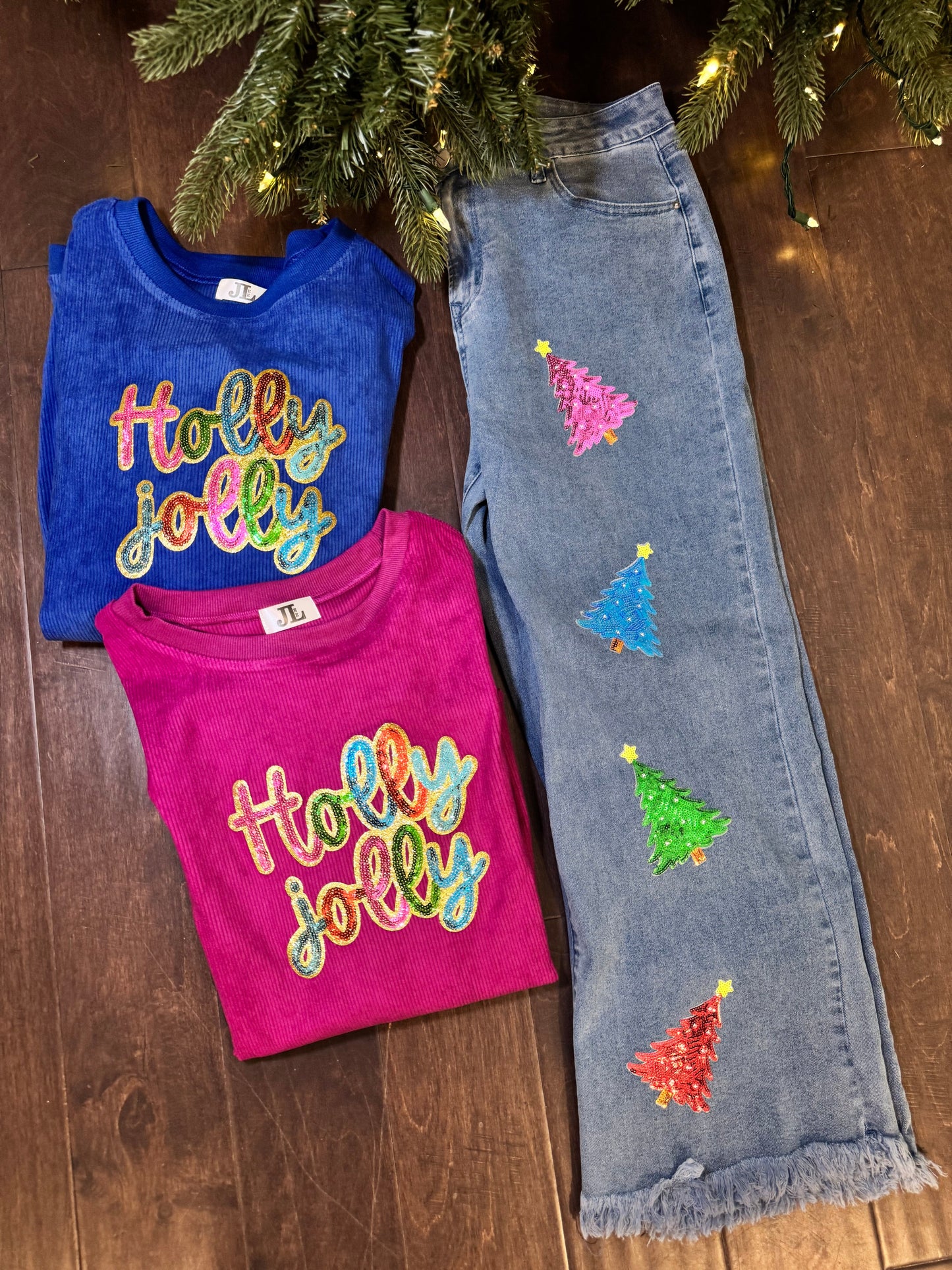 Pastel Nutcracker Sequin Corded Crews