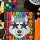 Huskies Neon Mascot Tee