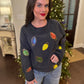 Sequin Lights Charcoal Corded Crew