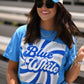 Blue and White Retro Tee