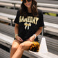 Gold Game Day Gingham Bow Tee