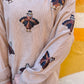 Beige Sequin Turkey Corded Crew