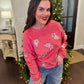 Pink Candy Cane Sequin Corded Crew
