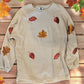 Fall Leaves Sequin Corded Crew