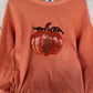 RTS Orange Sequin Pumpkin Corded Crew