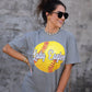 Custom Faux Glitter Softball Tee