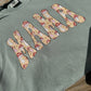 Mushroom mama print bay comfort color tee