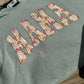 Mushroom mama print bay comfort color tee