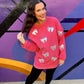 Pink/Silver Sequin Bow Corded Crew