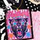 Panthers Pink Stripe Preppy Tee