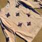 Beige Sequin Turkey Corded Crew
