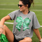 Green Faux Glitter Football Bow