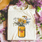 Banquet gold/yellow can beer w/ flower design
