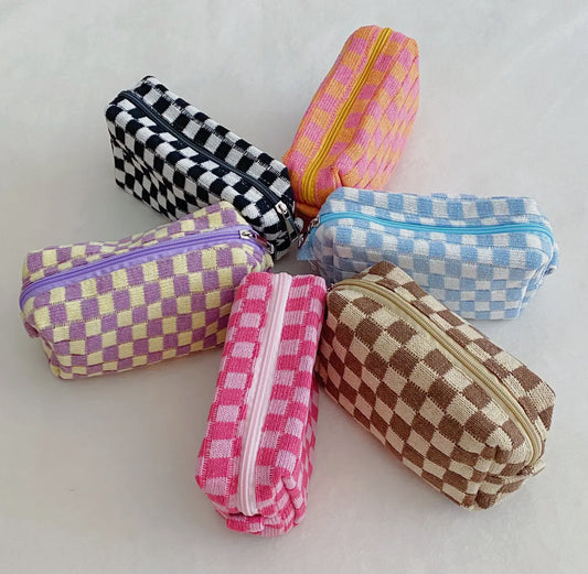 Checker Lovers Spring Cosmetic Bag