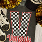 Custom Distressed Checkered Spirit Tee