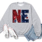 NE Faux Patch Tee/Sweatshirt