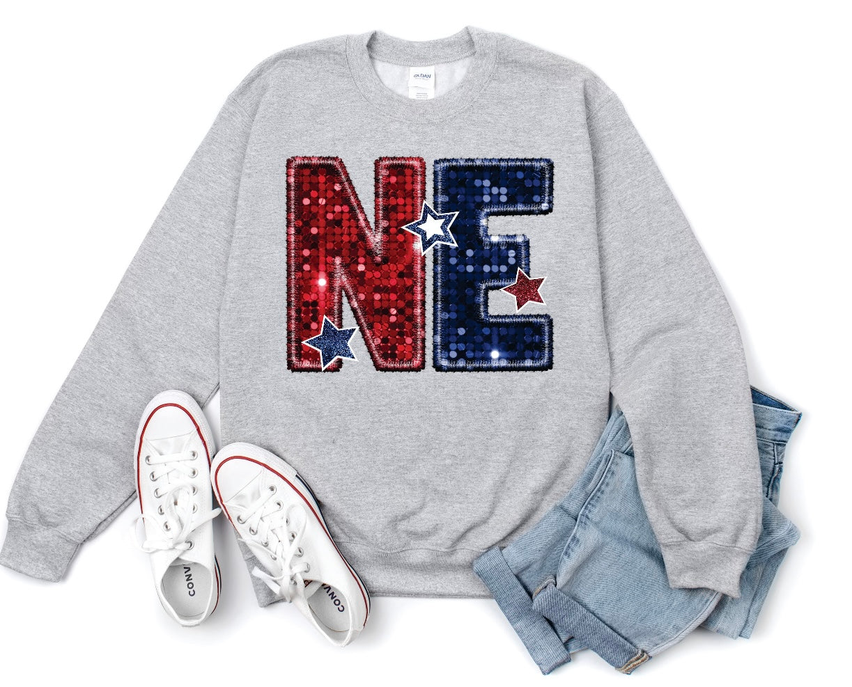 NE Faux Patch Tee/Sweatshirt