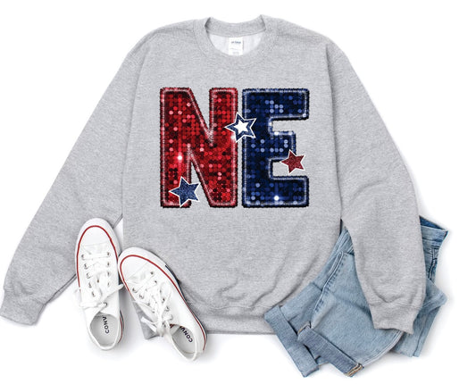 NE Faux Patch Tee/Sweatshirt