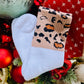 RTS White Solid Leopard Winter Socks