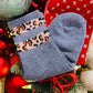 RTS Gray Leopard Striped Winter Socks