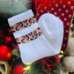 RTS White Leopard Striped Winter Socks