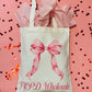 Custom Boutique Name Bow Canvas Bag