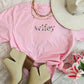 Wifey Floral Embroidered Tee