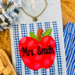Custom Apple Gingham Stripes Tee