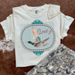 Lucky Duck blue stripes Comfort Colors Graphic Tee | Duck Hunting Western Shirt