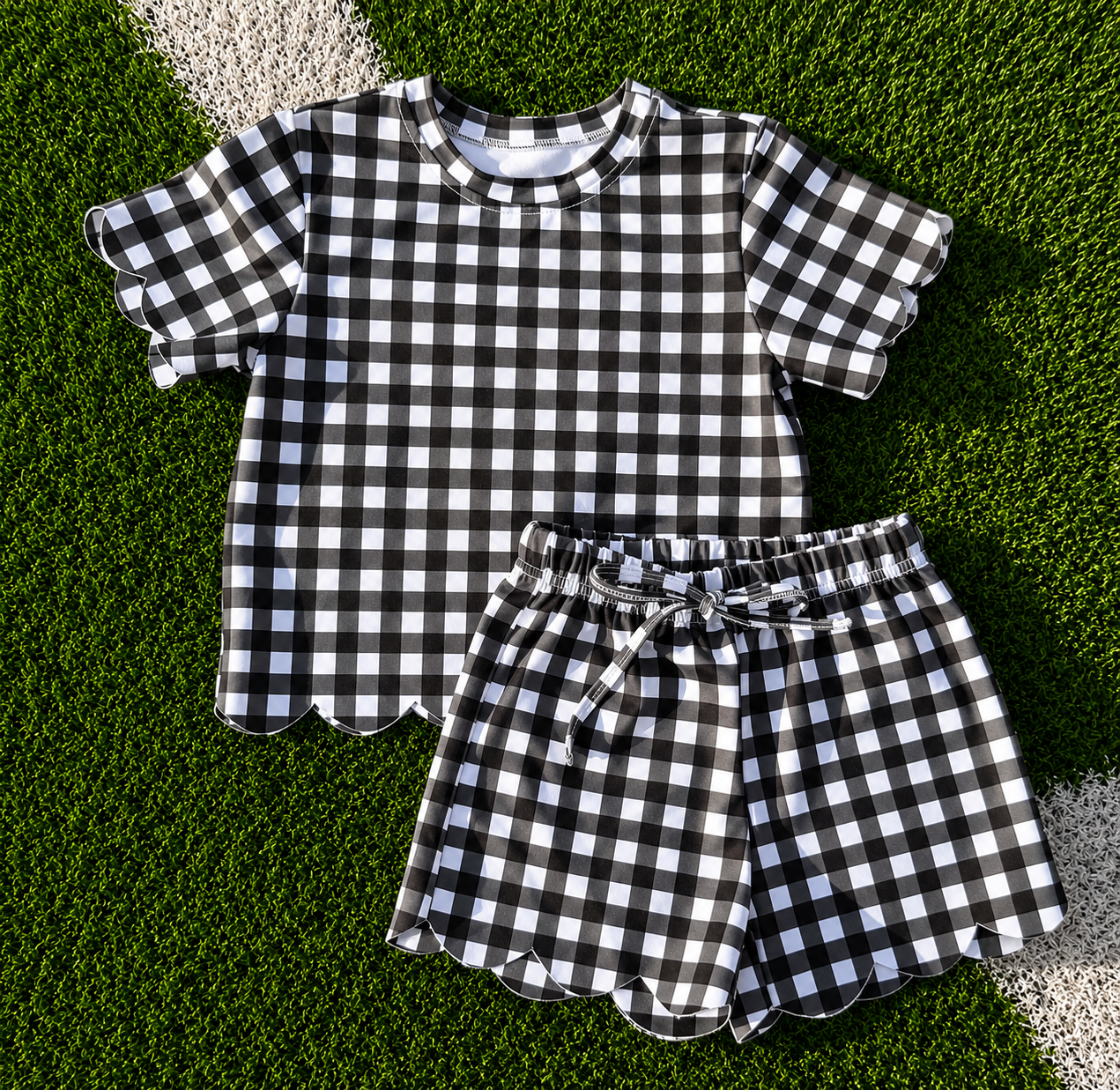 Custom Scalloped Girls Two Piece Sets *Pre Order* *7 COLORS AVAILABLE*
