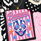 Badgers Pink Stripe Preppy Tee