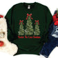 Custom Name Trees with Bow Sweatshirt - Hunter Green